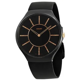 Rado True Thinline Diamond Black Dial Black Ceramic Men's Watch R27741709