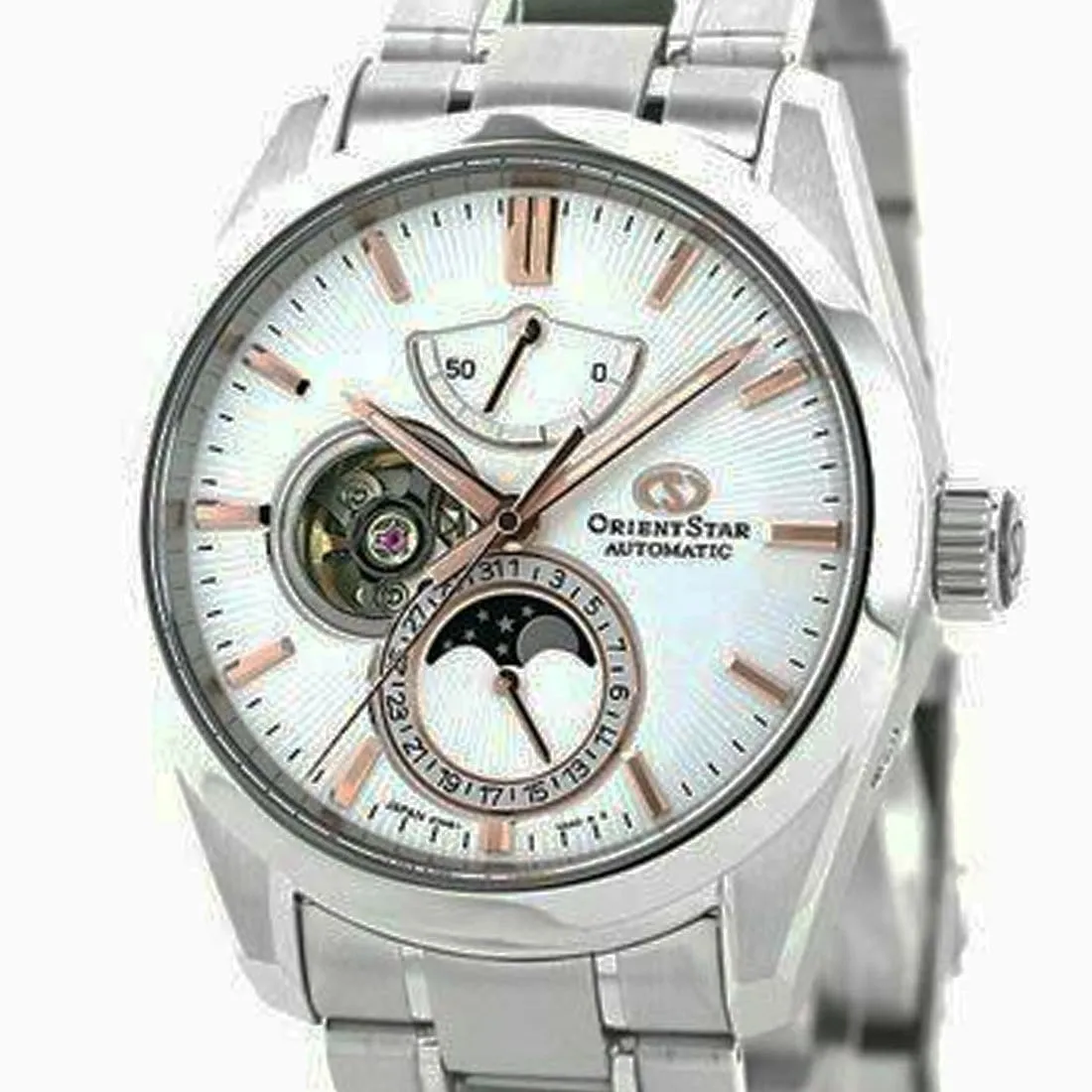 RE-AY0003S00B RE-AY0003S Orient Star Moon Phase Classic Automatic Open Heart Watch