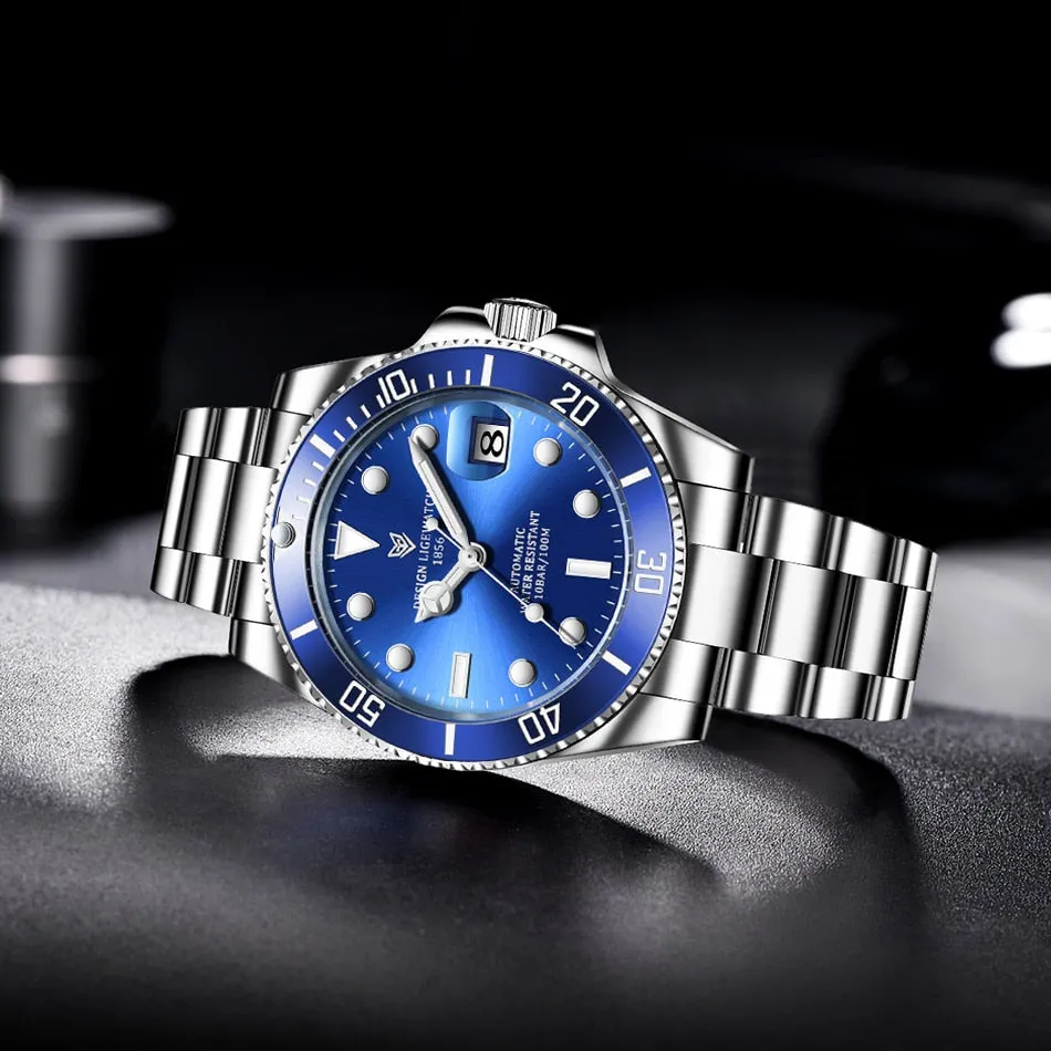 Red Sapphire Waterproof Automatic Mechanical Men Watch