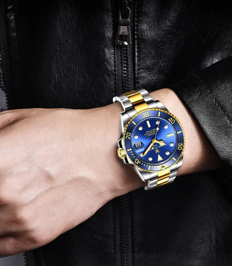 Red Sapphire Waterproof Automatic Mechanical Men Watch