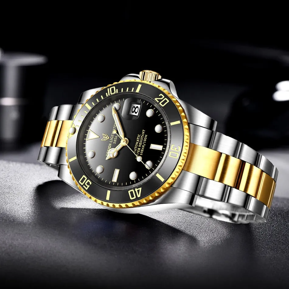 Red Sapphire Waterproof Automatic Mechanical Men Watch