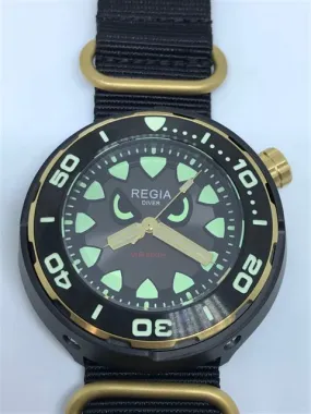 Regia Diver 2018 - NEW Angry Eye Grey sunburst dial (Gold) (free shipping)