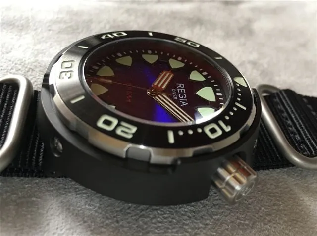Regia Diver 2018 - NEW Blue sunburst dial (Silver) (free shipping)