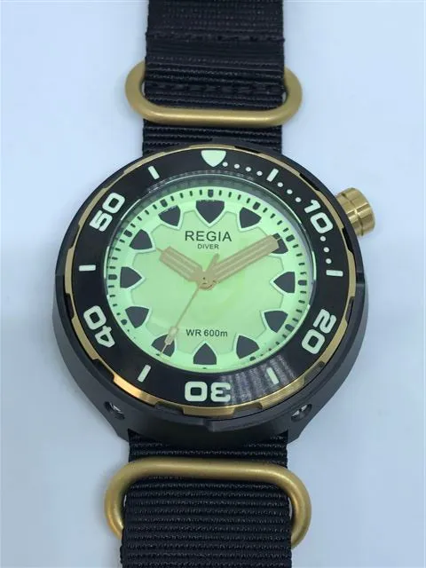 Regia Diver 2018 - NEW Green Scuba Ghost dial (Gold) (free shipping)