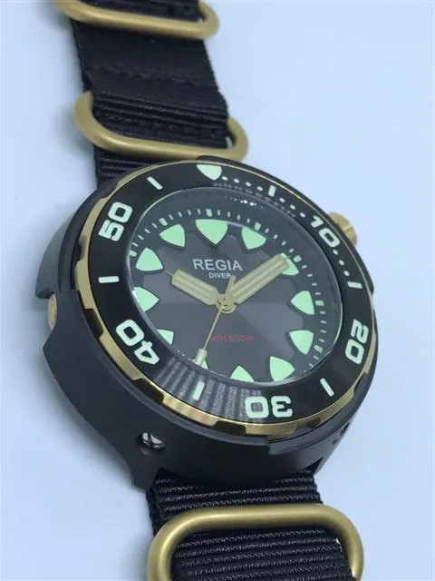 Regia Diver 2018 - NEW Grey sunburst dial (Gold) (free shipping)