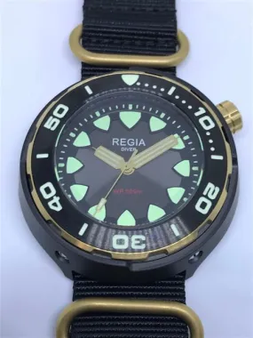 Regia Diver 2018 - NEW Grey sunburst dial (Gold) (free shipping)