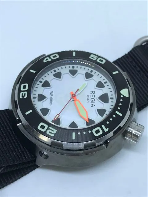 Regia Diver 2018 - NEW White Scuba Ghost RIDER dial (Silver) (free shipping)