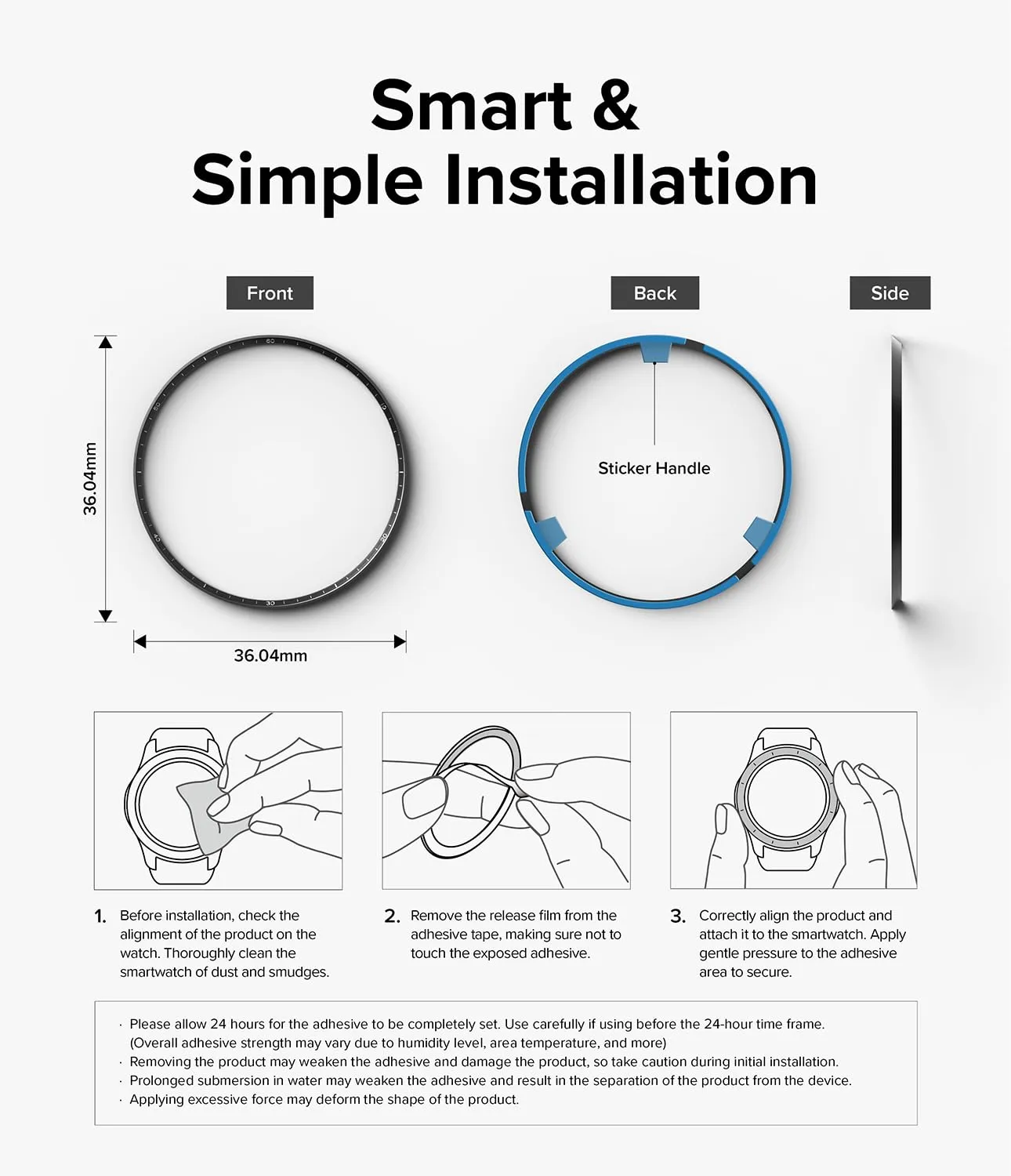 Ringke Inner Bezel Styling Compatible with Samsung Galaxy Watch 6 Classic Case (43mm)  - 43-IN-02 (ST) - Black