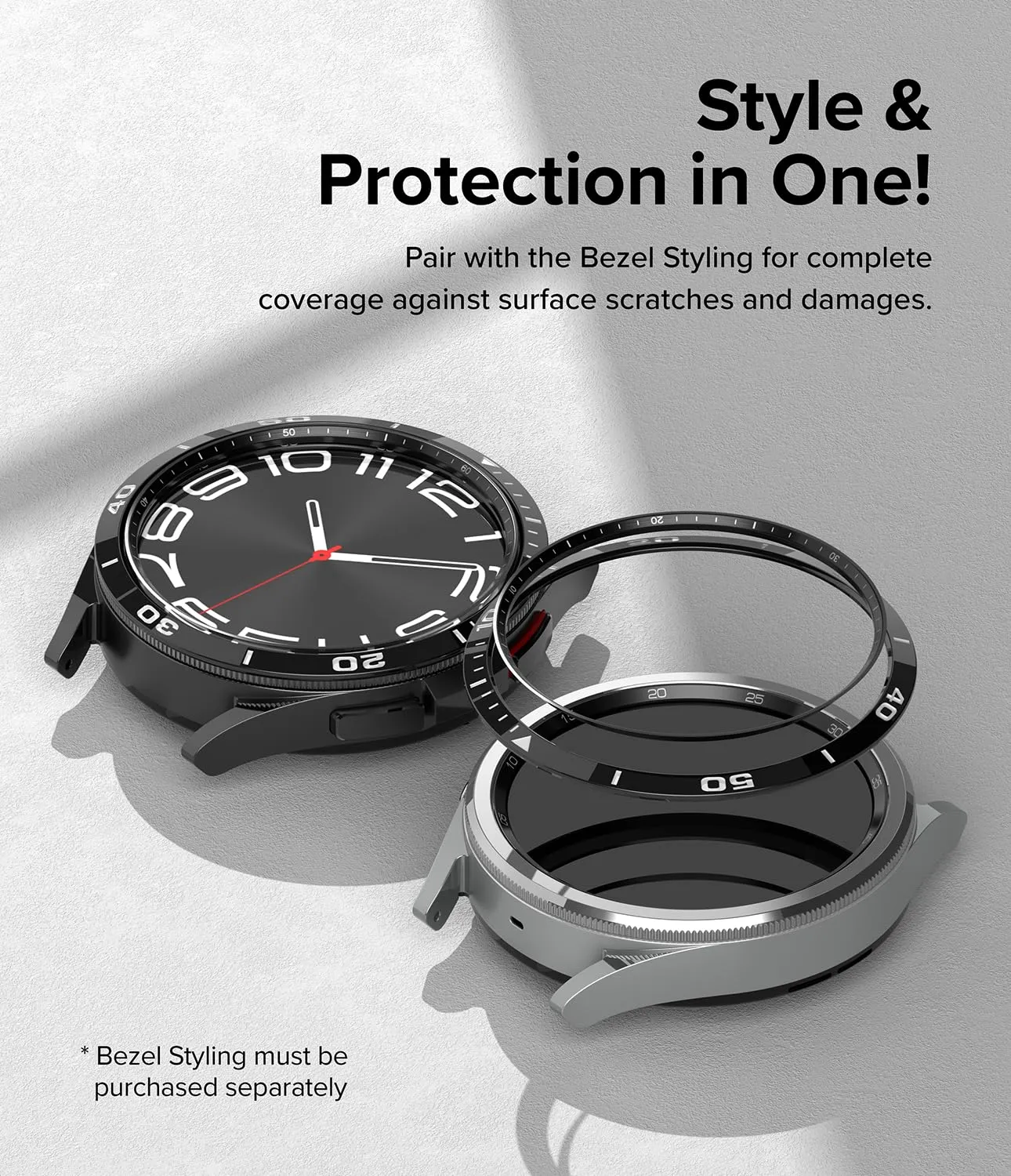 Ringke Inner Bezel Styling Compatible with Samsung Galaxy Watch 6 Classic Case (43mm)  - 43-IN-02 (ST) - Black