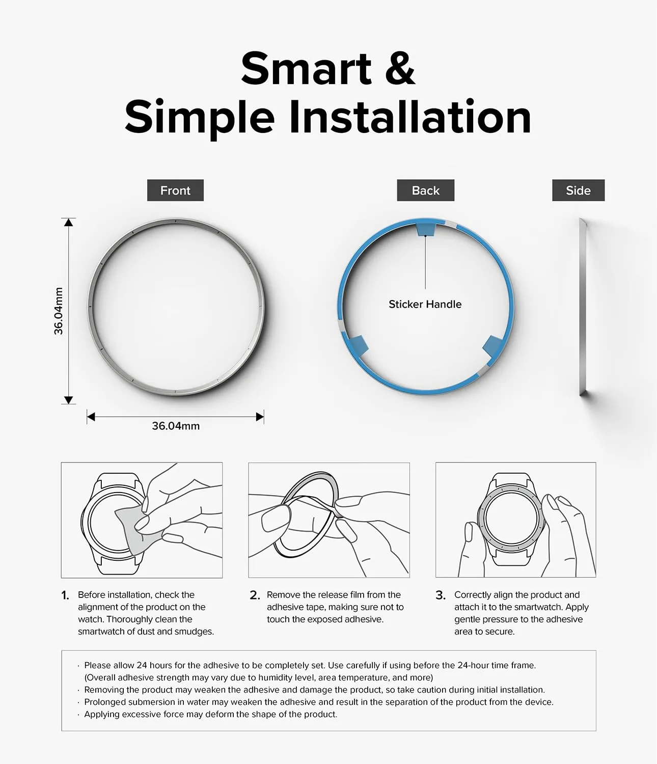 Ringke Inner Bezel Styling Compatible with Samsung Galaxy Watch 6 Classic Case (43mm)  - 43-IN-03 (ST) - Silver