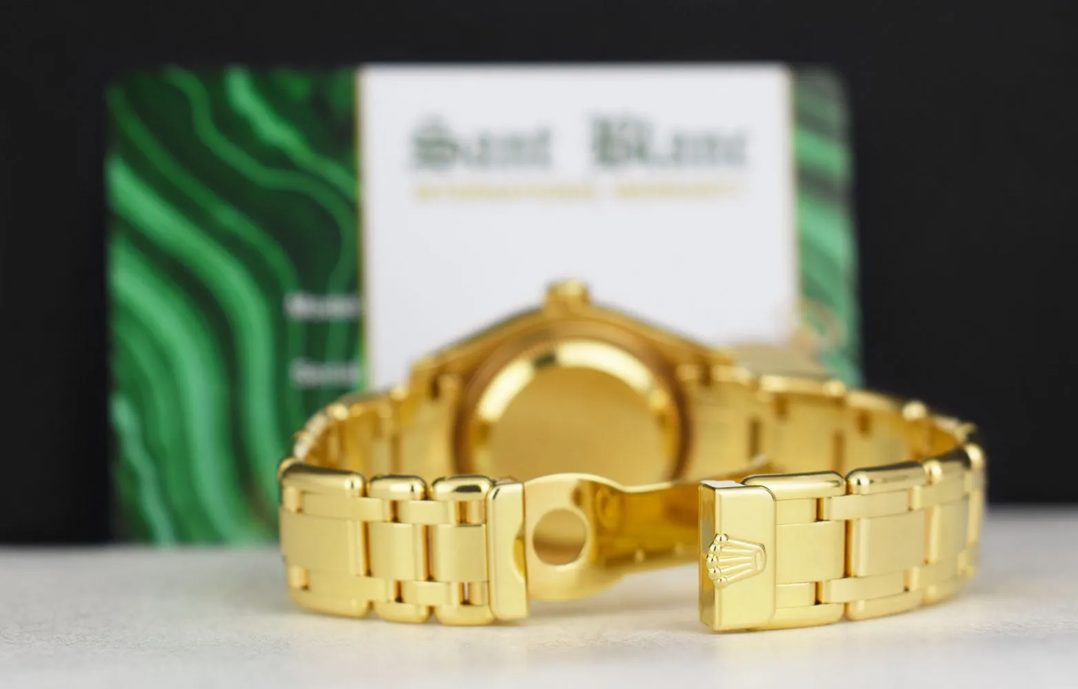 ROLEX 18kt Gold Pearlmaster Masterpiece Mother of Pearl Roman with Papers Model 80318
