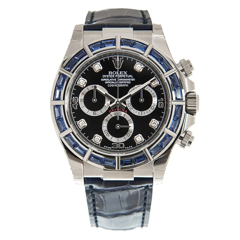 Rolex Cosmograph Daytona Chronograph Automatic Chronometer Diamond Blue Dial Men's Watch 116589DBLSACI