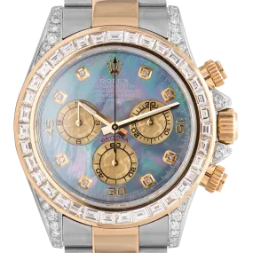 Rolex Cosmograph Daytona Stainless Steel & Yellow Gold Diamond Set MOP Dial 116523