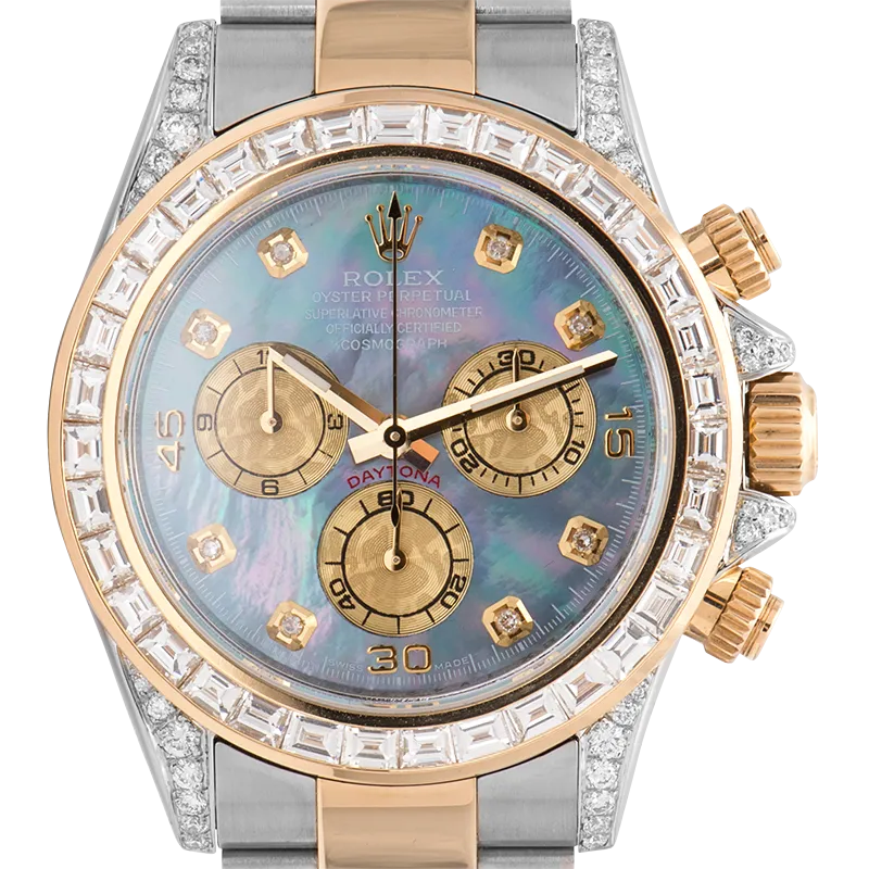 Rolex Cosmograph Daytona Stainless Steel & Yellow Gold Diamond Set MOP Dial 116523