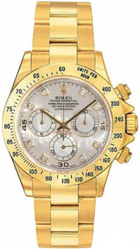 Rolex Cosmograph Daytona White Mother-of-pearl Dial 18K Yellow Gold Oyster Bracelet Automatic Men's Watch 116528MDO 116528-MDO