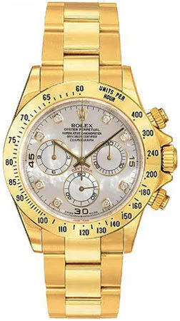 Rolex Cosmograph Daytona White Mother-of-pearl Dial 18K Yellow Gold Oyster Bracelet Automatic Men's Watch 116528MDO 116528-MDO