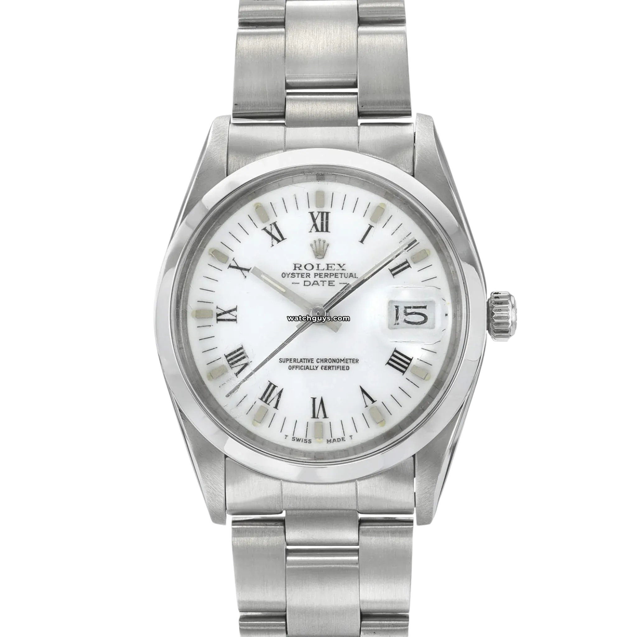 Rolex Date 15000 White Roman