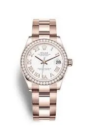 Rolex Datejust 31 Automatic White Dial Ladies 18 ct Everose Gold Oyster Watch 278285WRO