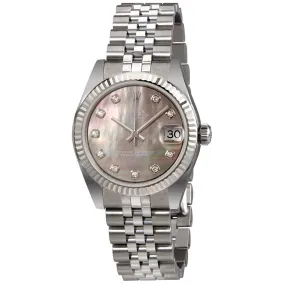 Rolex Datejust 31 Black Mother of Pearl Dial Automatic Ladies Watch 178274BMDJ