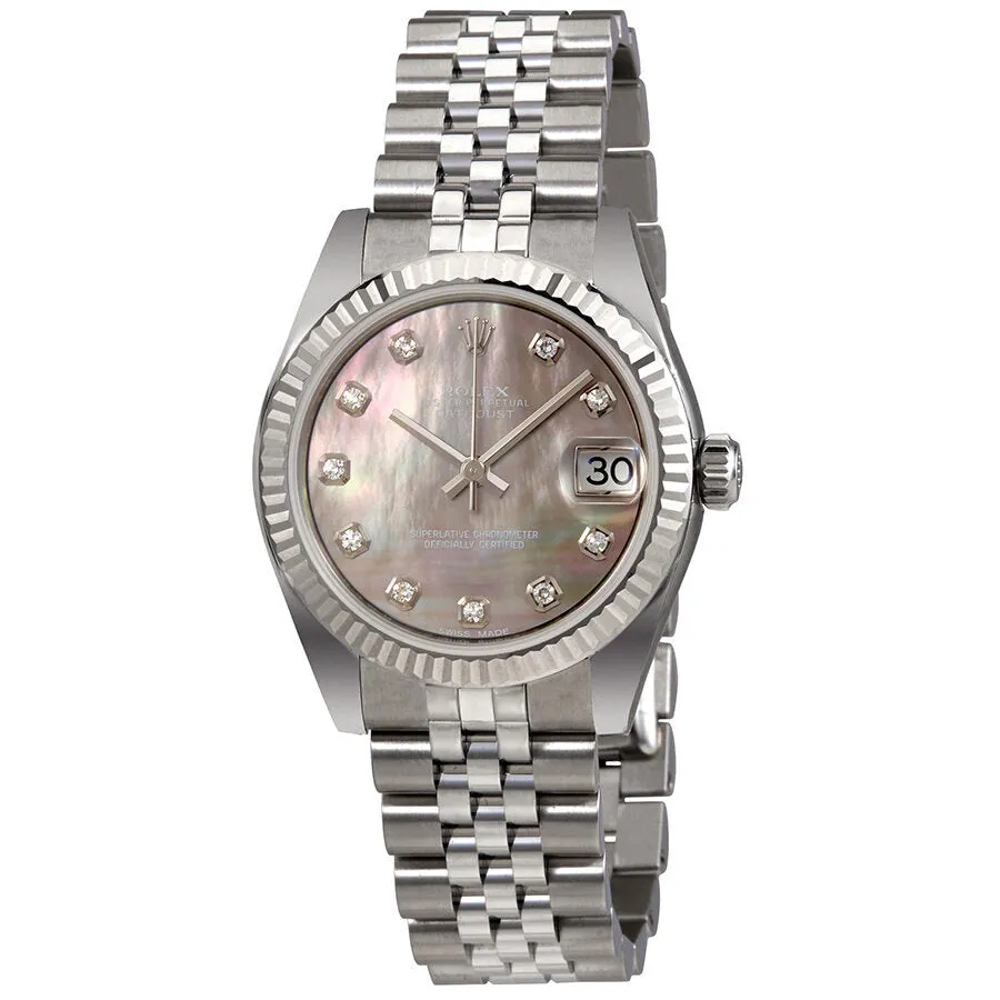 Rolex Datejust 31 Black Mother of Pearl Dial Automatic Ladies Watch 178274BMDJ