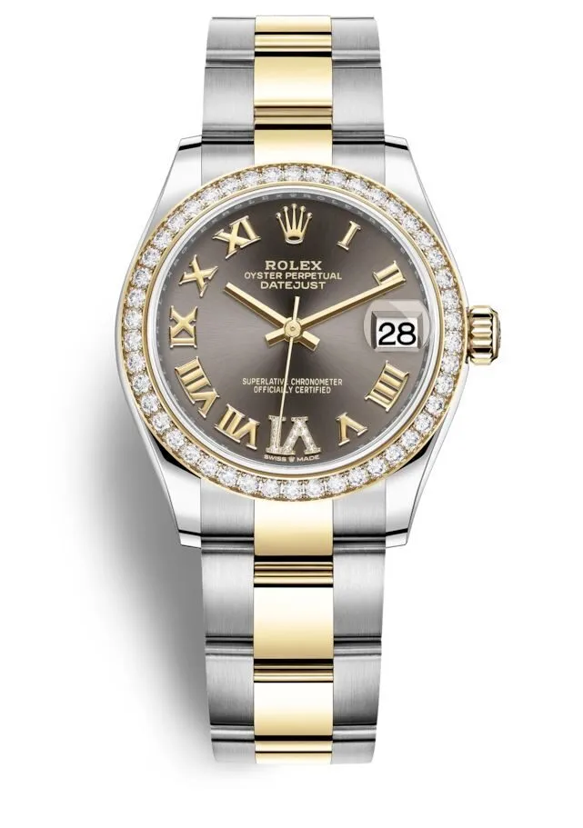 Rolex Datejust 31 Grey Dial Ladies Steel and 18kt Yellow Gold Oyster Watch 278383GYRDO