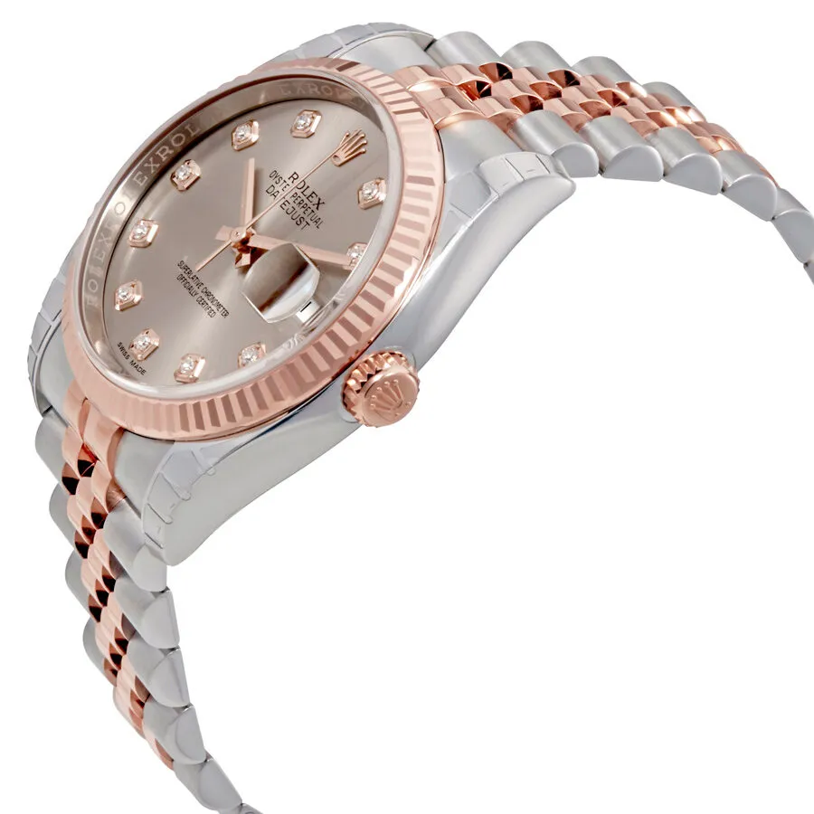 Rolex Datejust 36 Rhodium Diamond Dial Steel and 18kt Everose Gold Men's Watch 116231RDJ
