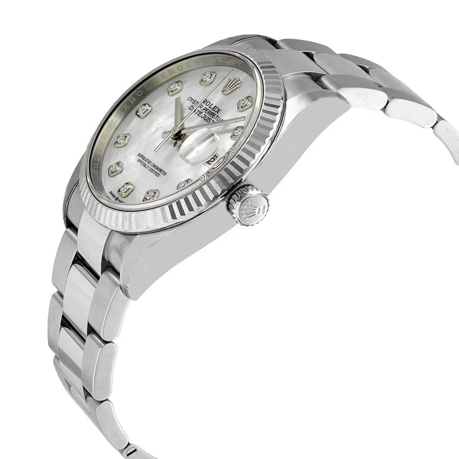 Rolex Datejust 36 White Mother of Pearl Diamond Dial Automatic Men's Oyster Watch 126234MDO