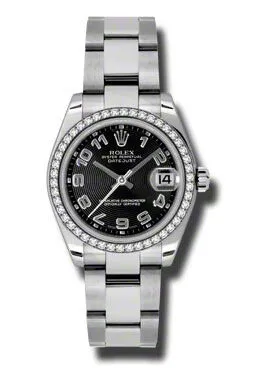 Rolex Datejust Lady 31 Black Concentric Dial Stainless Steel Oyster Bracelet Automatic Watch 178384BKCAO