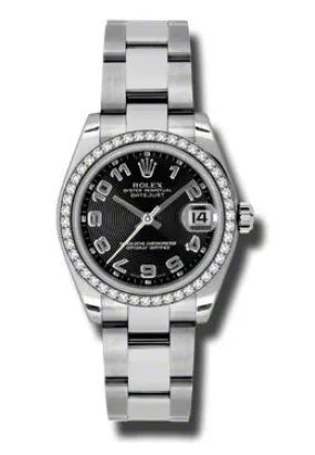 Rolex Datejust Lady 31 Black Concentric Dial Stainless Steel Oyster Bracelet Automatic Watch 178384BKCAO