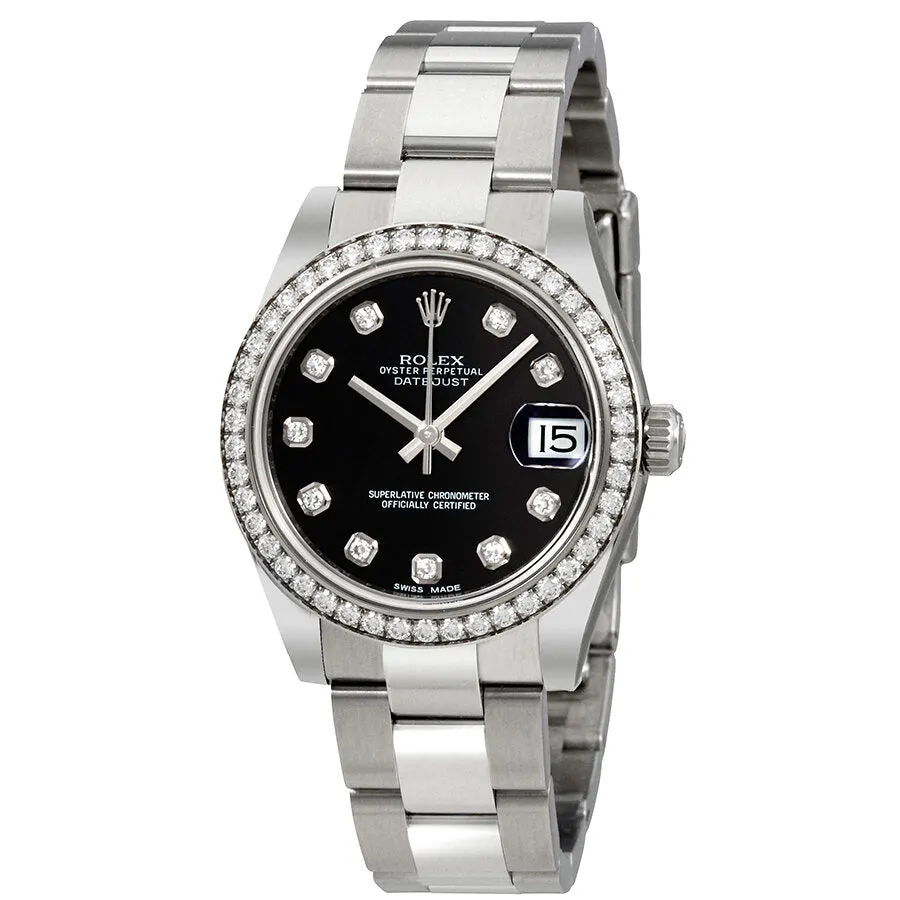 Rolex Datejust Lady 31 Black Dial Stainless Steel Oyster Bracelet Automatic Watch 178384BKDO