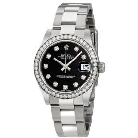 Rolex Datejust Lady 31 Black Dial Stainless Steel Oyster Bracelet Automatic Watch 178384BKDO