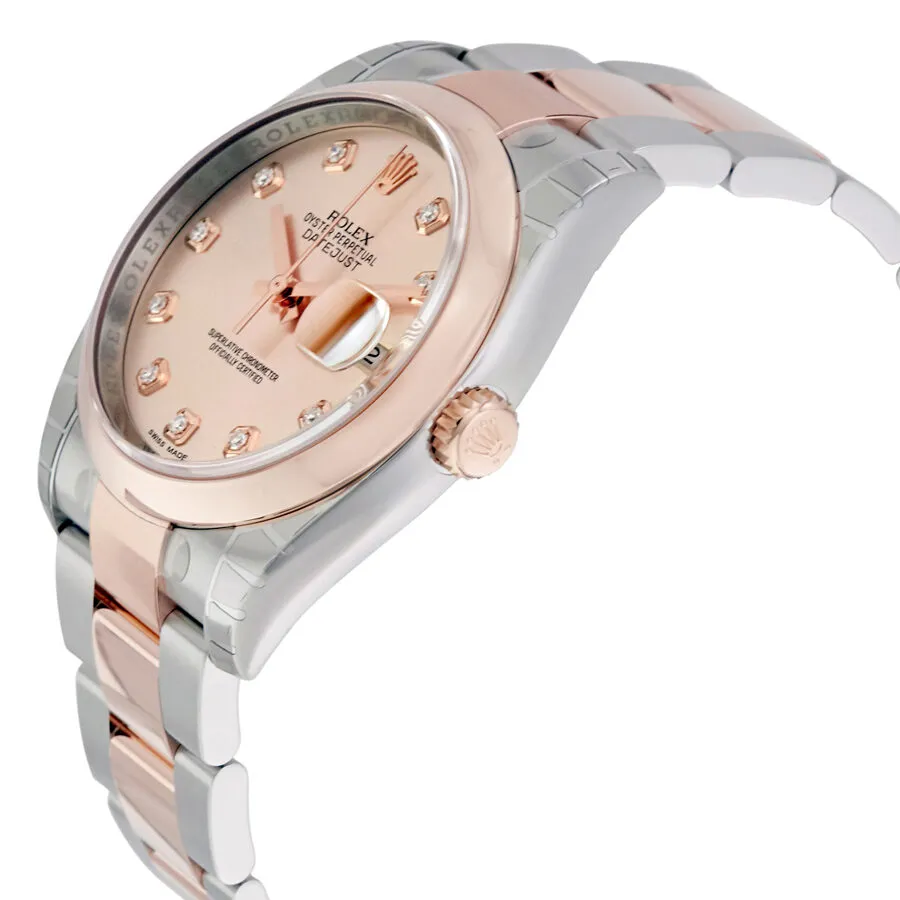 Rolex Datejust Pink Diamond Dial Steel and 18K Everose Gold Men's Watch 116201PDO