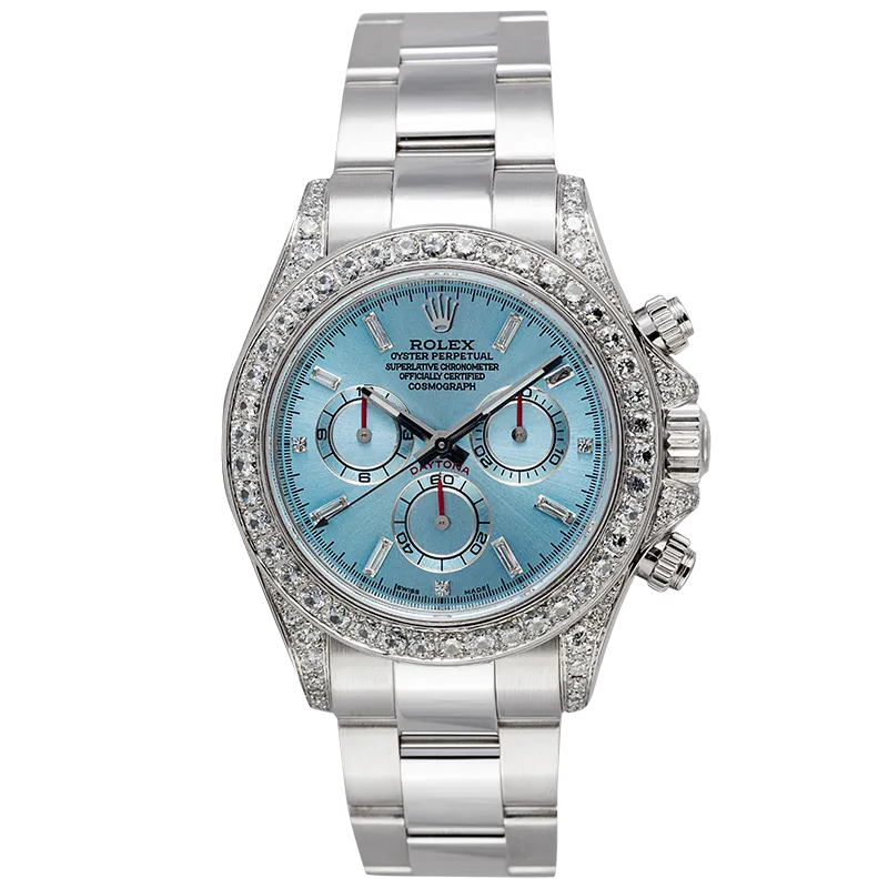 Rolex Daytona White Gold Ice/Diamonds Diamond Set Custom Watch 116509