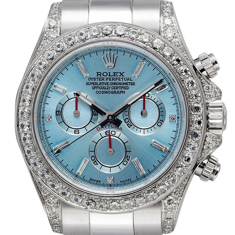 Rolex Daytona White Gold Ice/Diamonds Diamond Set Custom Watch 116509