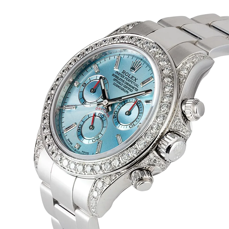 Rolex Daytona White Gold Ice/Diamonds Diamond Set Custom Watch 116509