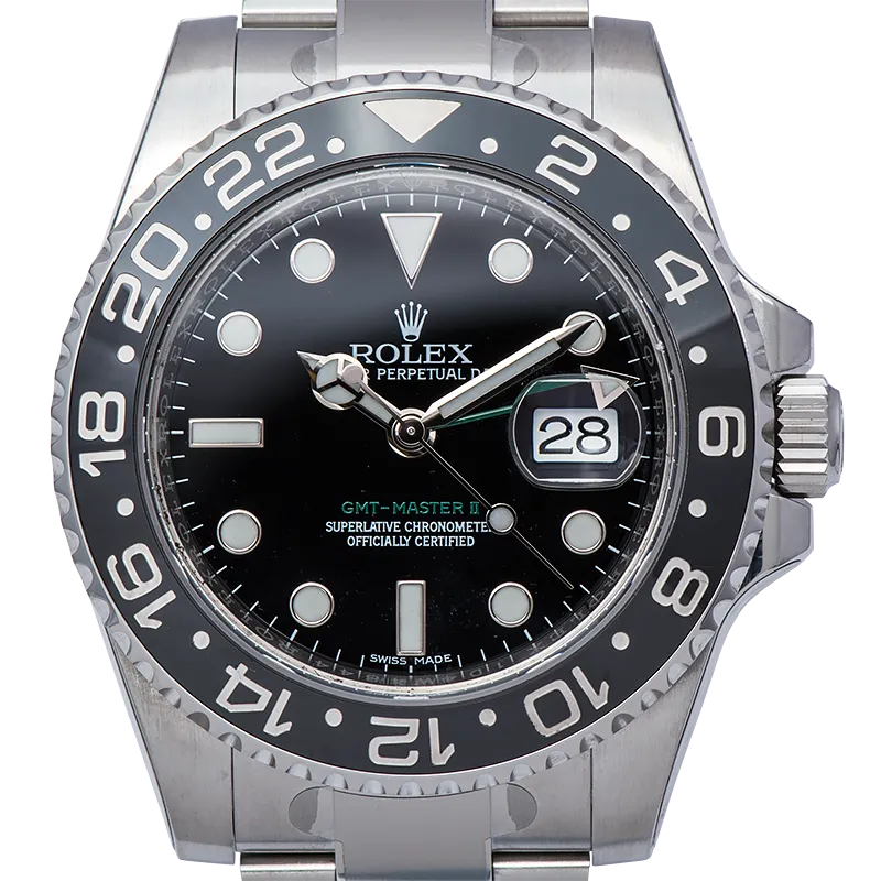 Rolex GMT-Master II Stainless Steel Watch Black Dial 116710LN Watch