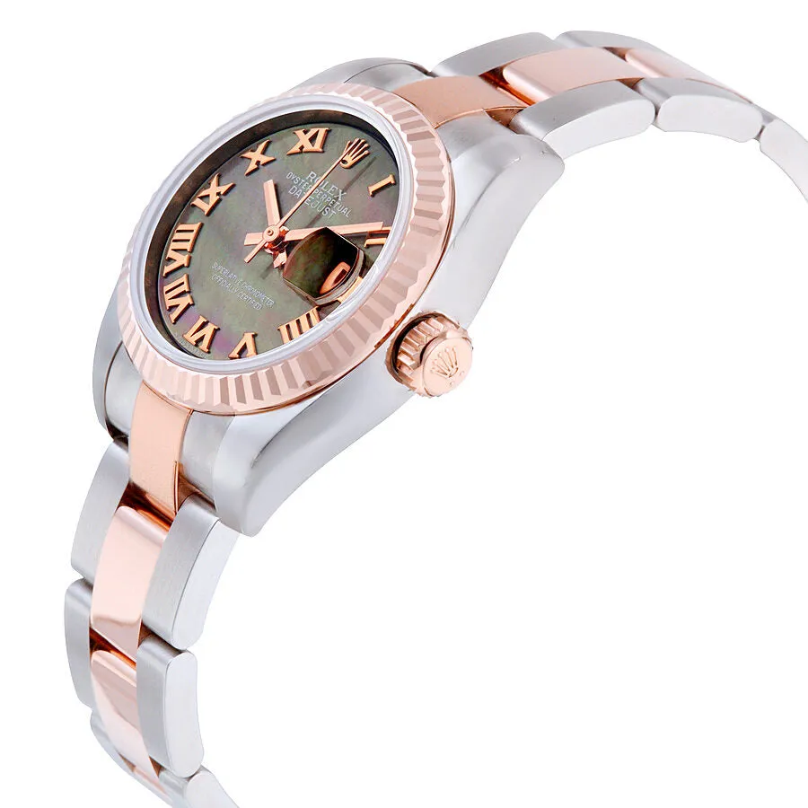Rolex Lady Datejust 26 Black Mother of Pearl Dial Stainless Steel and 18K Everose Gold Oyster Bracelet Automatic Watch 179171BMRO