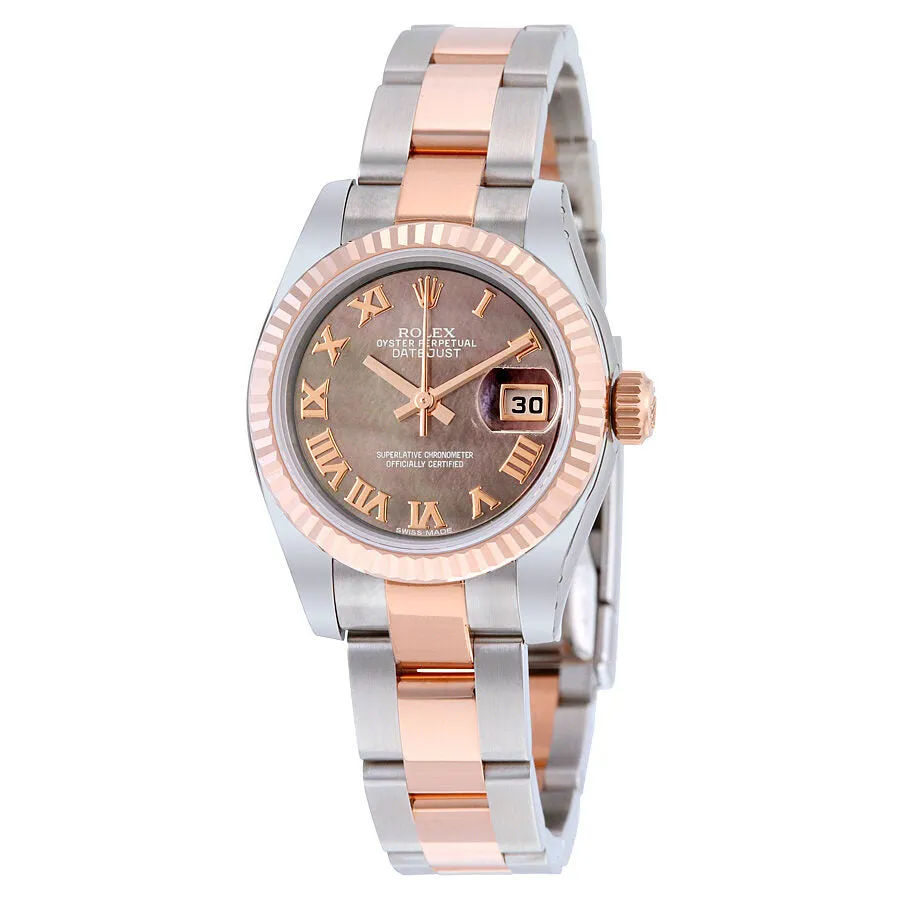 Rolex Lady Datejust 26 Black Mother of Pearl Dial Stainless Steel and 18K Everose Gold Oyster Bracelet Automatic Watch 179171BMRO