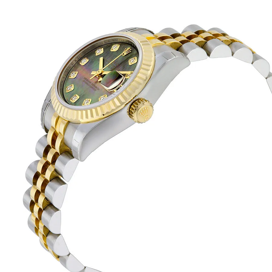 Rolex Lady Datejust 26 Black Mother of Pearl Dial Stainless Steel and 18K Yellow Gold Jubilee Bracelet Automatic Watch 179173BKMDJ