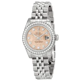 Rolex Lady Datejust 26 Pink Gold Crystal Dial Stainless Steel Jubilee Automatic Watch 179384PGCDJ