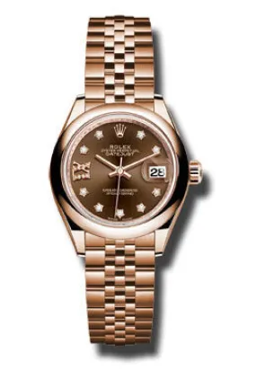 Rolex Lady Datejust 28 Chocolate Dial 18K Pink Gold Jubilee Bracelet Automatic Watch 279165CHRDJ