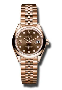 Rolex Lady Datejust 28 Chocolate Dial 18K Pink Gold Jubilee Bracelet Automatic Watch 279165CHRDJ