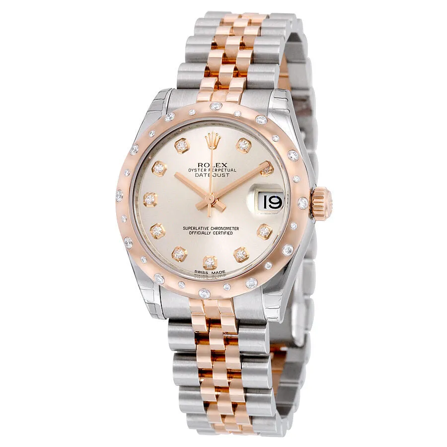 Rolex Oyster Perpetual Datejust 31 Silver Dial Stainless Steel and 18K Everose Gold Jubilee Bracelet Automatic Ladies Watch 178341SDJ