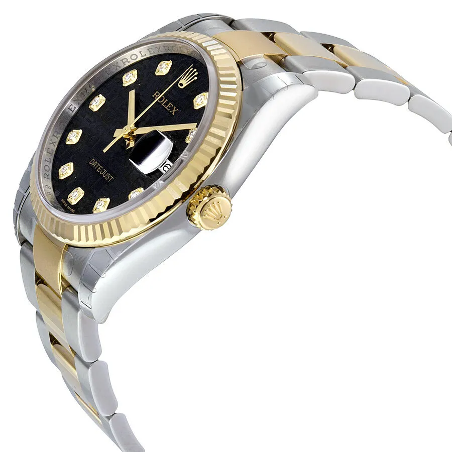 Rolex Oyster Perpetual Datejust 36 Black Dial Stainless Steel and 18K Yellow Gold Bracelet Automatic Men's Watch 116233BKJDO