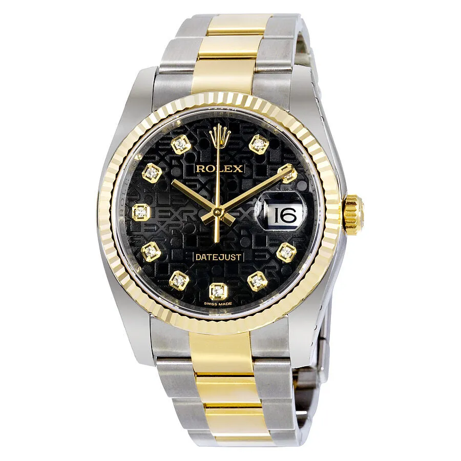 Rolex Oyster Perpetual Datejust 36 Black Dial Stainless Steel and 18K Yellow Gold Bracelet Automatic Men's Watch 116233BKJDO