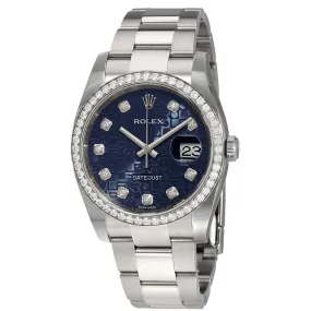 Rolex Oyster Perpetual Datejust 36 Blue Dial Stainless Steel Bracelet Automatic Ladies Watch 116244BLJDO