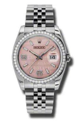 Rolex Oyster Perpetual Datejust 36 Pink Wave Dial Stainless Steel Jubilee Bracelet Automatic Ladies Watch 116244PWJSDAJ 116244PWSDAJ