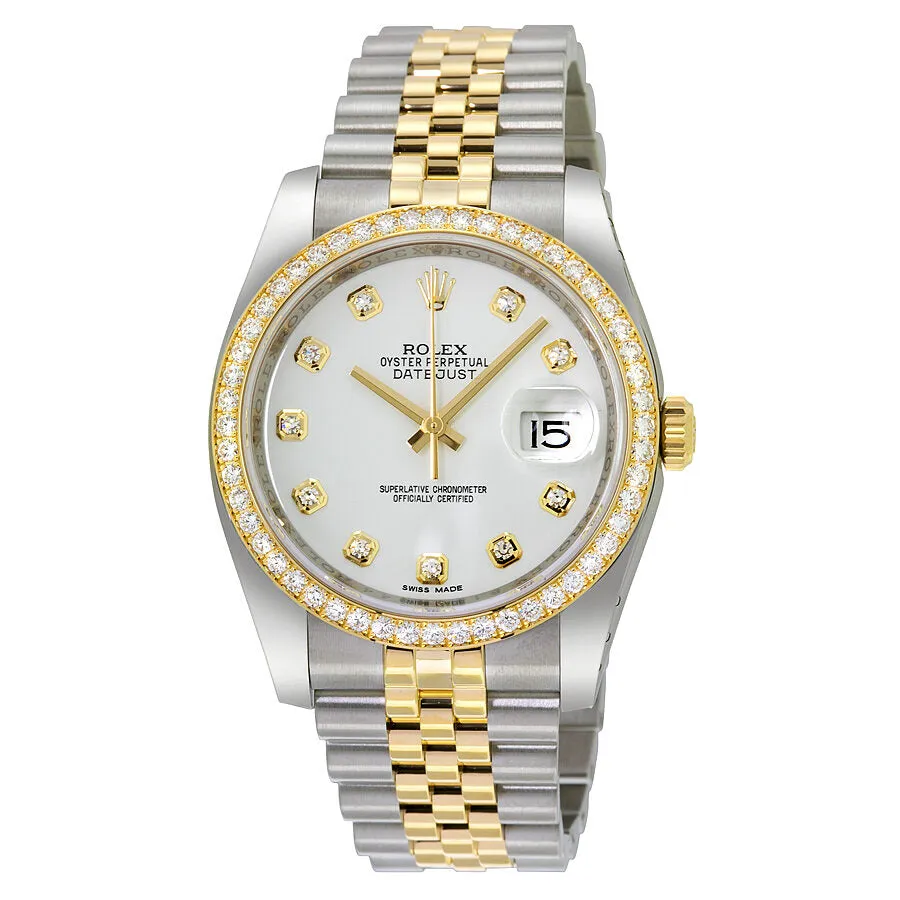 Rolex Oyster Perpetual Datejust 36 White Dial Stainless Steel and 18K Yellow Gold Jubilee Bracelet Automatic Ladies Watch 116243WDJ