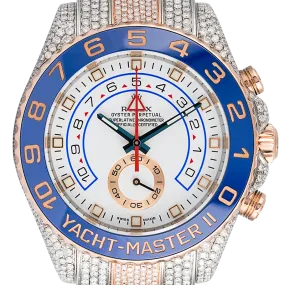 Rolex Yacht-Master II 18ct Everose Gold and Steel Micro Diamond Set 116681