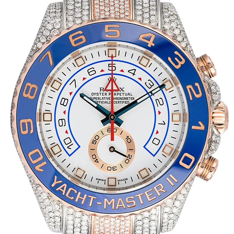 Rolex Yacht-Master II 18ct Everose Gold and Steel Micro Diamond Set 116681